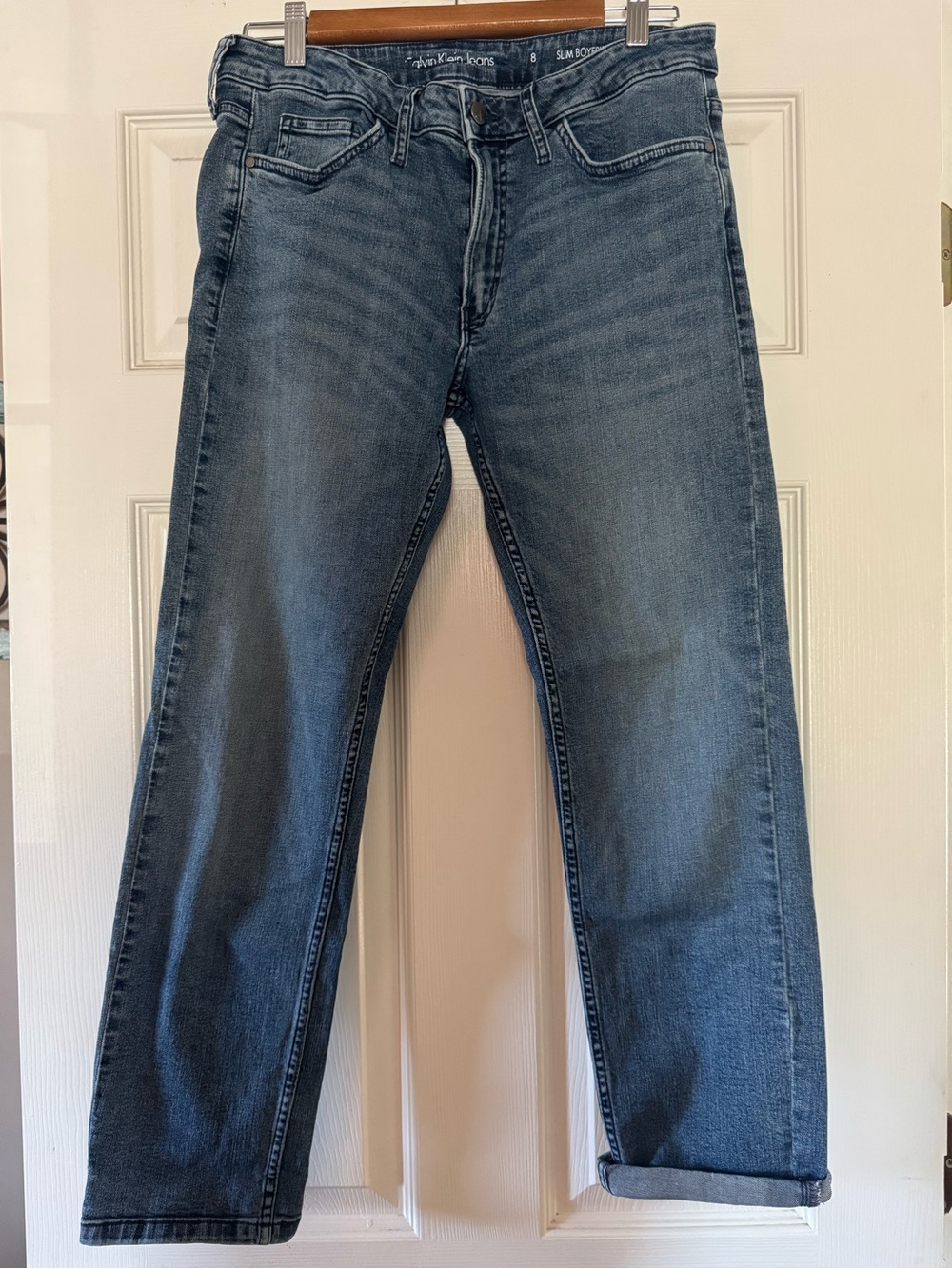Calvin Klein Slim Boyfriend Woman’s Jeans - Medium Blue Wash Size 8